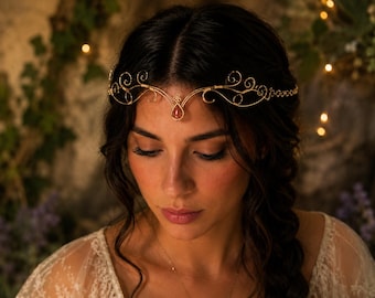 Handgemaakte elfenkranskroon | Fantasiedraadzendspoel | Fairycore-cosplayaccessoire | Renaissance-fantasiezendspoel | Bos Elfenkroon