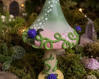 Whimsical Mushroom Sculpture | Handmade Cottagecore Fairy Garden Art