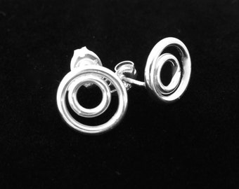 Sterling Silver Handmade Eternal Stud Earrings