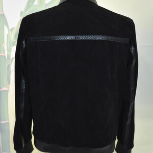 Men's handmade python leather suede jacket image 9