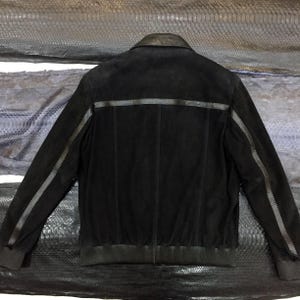 Men's handmade python leather suede jacket image 10