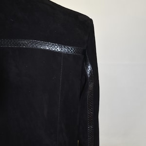 Men's handmade python leather suede jacket image 11