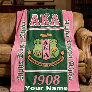 Gepersonaliseerde Alpha Kappa Alpha aangepaste naam deken Soft Throw AKA vrouwenclub cadeau zus
