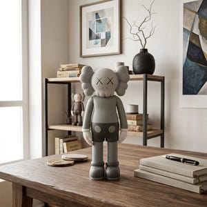 Street Art Toy replica , Minimalist Urban Figurine Gray