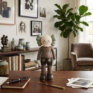 Street Art Toy replica , Minimalist Urban Figurine Brown