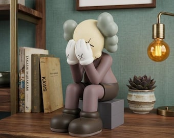 Figura coleccionable de arte callejero: juguete coleccionable inspirado en el arte callejero moderno; escultura minimalista para decoración de escritorio.