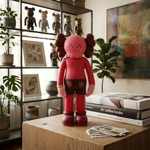 Street Art Toy replica , Minimalist Urban Figurine Red