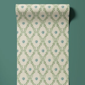 A4 MUSTER, Belle Sage grüne Tapete, Wanddekoration, Dunkles Dekor, Luxus Tapete, Wohnkultur, Hausrenovierung, Blumenmuster