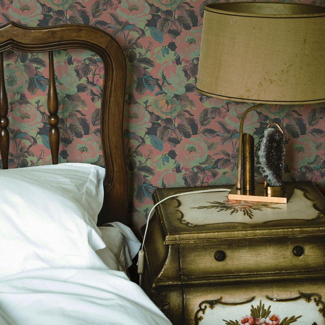 Rococo Roses Designs Rococo Roses (small Scale) Posy Wallpaper, Wall Decor, Luxury Wallpaper ...