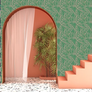 Agnes Green and Pink Wallpaper, Wall Decor, Floral Decor, Luxury Wallpaper, Home Decor, House Renovation, Floral Design, Botanical, Pastel