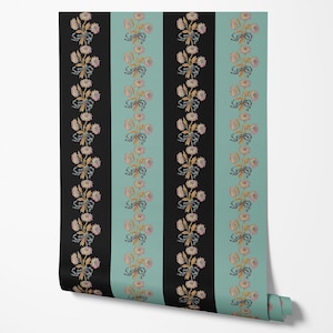 CAMPIONE A4 Chateau Stripe Ink e carta da parati blu, carta da parati di lusso, arredamento per la casa, design floreale, carta da parati a righe, carta da parati a righe