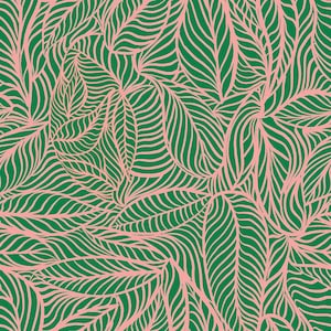 A4 SAMPLE Agnes Grün und Rosa Tapete, Wanddekoration, Blumendekor, Luxus Tapete, Wohnkultur, Hausrenovierung, Florales Design, Botanisch