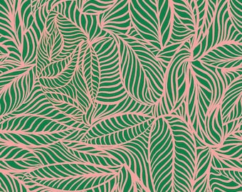 A4 SAMPLE Agnes Green and Pink Wallpaper, Wall Decor, Floral Decor, Luxury Wallpaper, Home Decor, House Renovation, Floral Design, Botanical