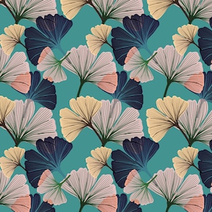 A4 SAMPLE Ginkgo Blue Wallpaper, Wall Decor, Floral Decor, Luxury Wallpaper, Home Decor, House Renovation, Floral Design, Botanical, Ginkgo