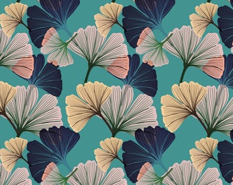 A4 SAMPLE Ginkgo Blue Wallpaper, Wall Decor, Floral Decor, Luxury Wallpaper, Home Decor, House Renovation, Floral Design, Botanical, Ginkgo