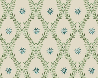 Belle Sage Green Wallpaper A4 SAMPLE, Wall Decor, Dark Decor, Luxury Wallpaper, Home Decor, House Renovation, Floral Design, Bird Design