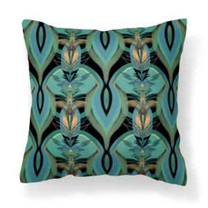 Soltar Ink Velvet Cushion, Velvet Cushion Luxury Home Decor Cushion Covers, Luxe Cushion, Patterned Cushion, Art Deco Design, Maximalist