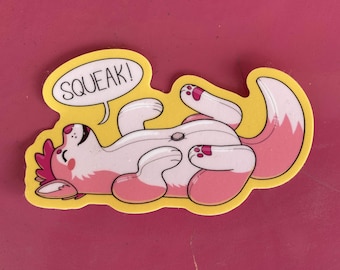 Pink Dog Pooltoy Sticker | Inflatable Furry Pool Toy Sticker