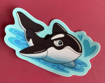 Pooltoy Orca Sticker | Furry Pooltoy Killer Whale Sticker
