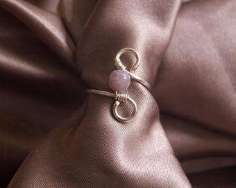 Wire Wrap Ring | Lilac Lepidolite | Small S | Made to Order | Silver Wire | Handmade