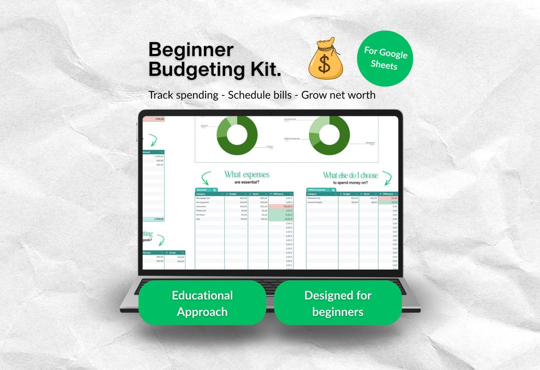 Beginner Budget Template Google Sheets, Easy Spending Tracker, Simple ...
