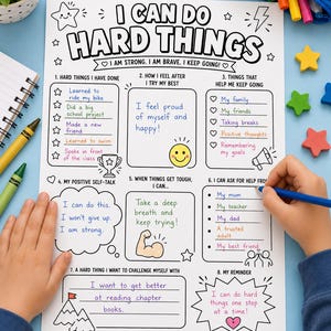 Kids Growth Mindset Worksheet | Confidence Activity, Resilience Building (Digital Download)