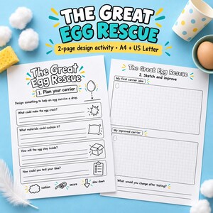 Egg Rescue Engineering Challenge | 2-Page Design Activity (Digital Download)