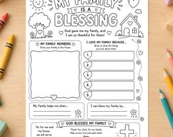 Attività cristiana per famiglie stampabile / Scheda di lavoro biblica per bambini, Scuola domenicale (download digitale)