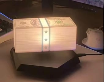 Magnetic Levitating Dollar Bill Lamp – Floating Desk Light, 3-Color Ambiance, Modern Office Decor