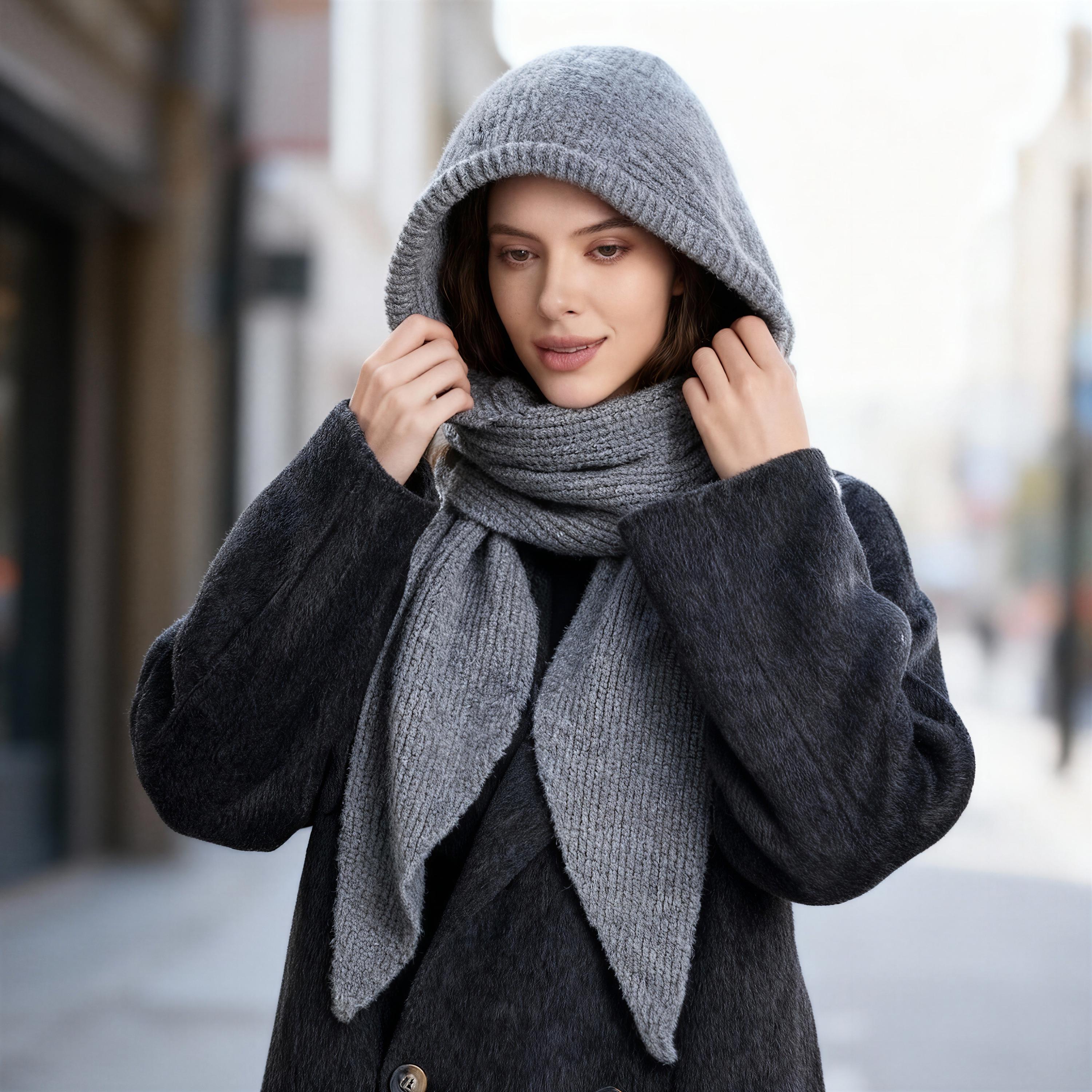 Thenice Set Regalo Invernale Uomo: Cappello E Sciarpa In Maglia | Grigio Taglia Unica Caldo E Morbido - 2