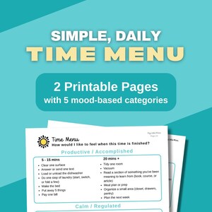 The Time Menu – Daily Activity Ideas for Time Management and Intentional Living (Printable PDF)