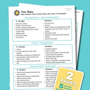 El Menú del Tiempo: Ideas de actividades diarias para gestionar el tiempo y vivir con propósito (PDF imprimible)