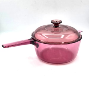 Corning Corning Visions Cranberry Glass Cookware 2.5L with Pyrex Lid pan pot