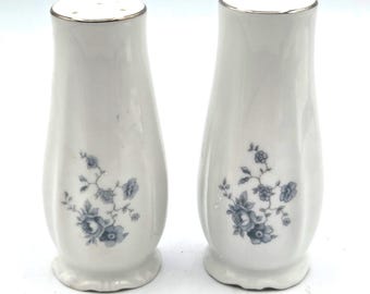 Johann Haviland Bavaria Germany Blue Garland Pattern Salt and Pepper Shakers