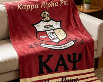Manta personalizada de Kappa Alpha Psi, manta suave con nombre personalizado, regalo de fraternidad