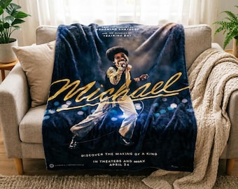 Michael Jackson "The Origin of an Icon" Blanket Soft Throw, Concert Poster Throw