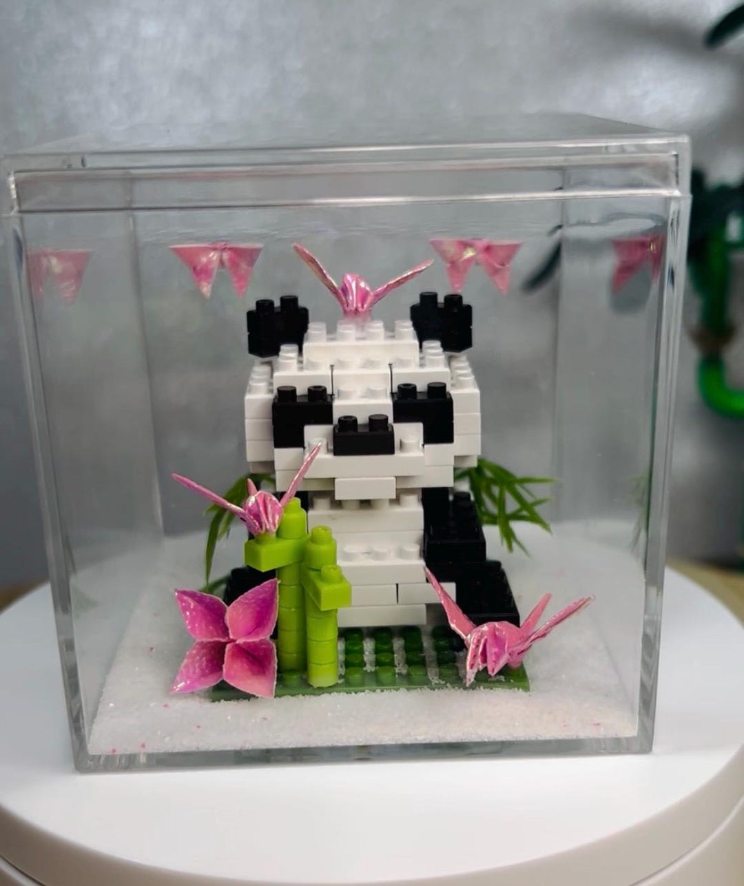 Panda Blocks Origami Cube (pink Shimmer Paper) - Etsy