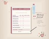 Printable Workout Journal for Women | 13-Week Fitness Planner PDF | Home Gym Tracker | Dusty Rose Exercise Log | Instant Download