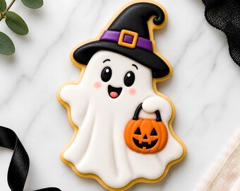 Ghost with Hat Cookie Cutter STL File, 3D Printable Halloween Cookies (Digital Download)