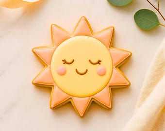 Cortador de galletas con forma de sol (archivo STL), galletas de verano imprimibles en 3D (descarga digital)