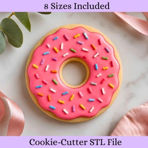 ドーナツ型クッキーカッターのSTLファイル、8サイズ（デジタルダウンロード）
