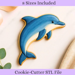 Dolphin Cookie Cutter STL File, Ocean Cookies 8 Sizes (Digital Download)