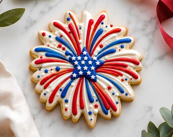 Firework Burst Cookie Cutter STL File, 3D Printable USA Theme Cookies (Digital Download)