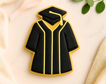 Graduation Gown with Grad Cookie Cutter STL, 3D Printable Grad Cap Cookies (Digital Download)