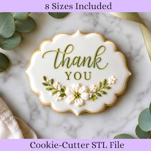 Plaque Cookie Cutter STL File, Shape Cookies 8 Sizes (Digital Download)
