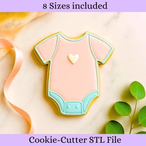 Baby Onesie Cookie Cutter STL, Baby Shower Cookies 8 Sizes (Digital Download)