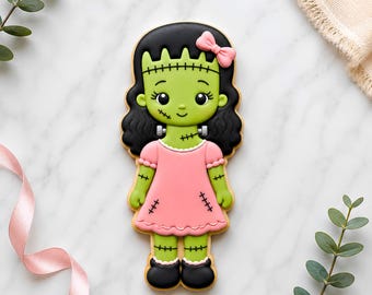 Girl Frankenstein Cookie Cutter STL File, 3D Printable Halloween Cookies (Digital Download)