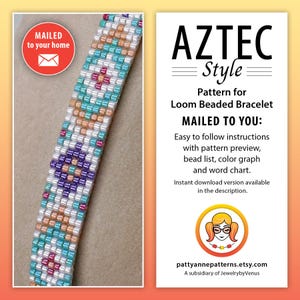 A printed copy of the beaded loom pattern for AZTEC STYLE.