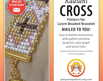 A printed copy of the beaded loom pattern and/or the fringe instructions for RADIANT CROSS.
