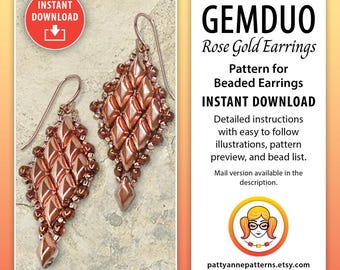 Muster für einzigartige Tropfen-Ohrringe, geometrisches Design, einfache Perlenwebanleitung